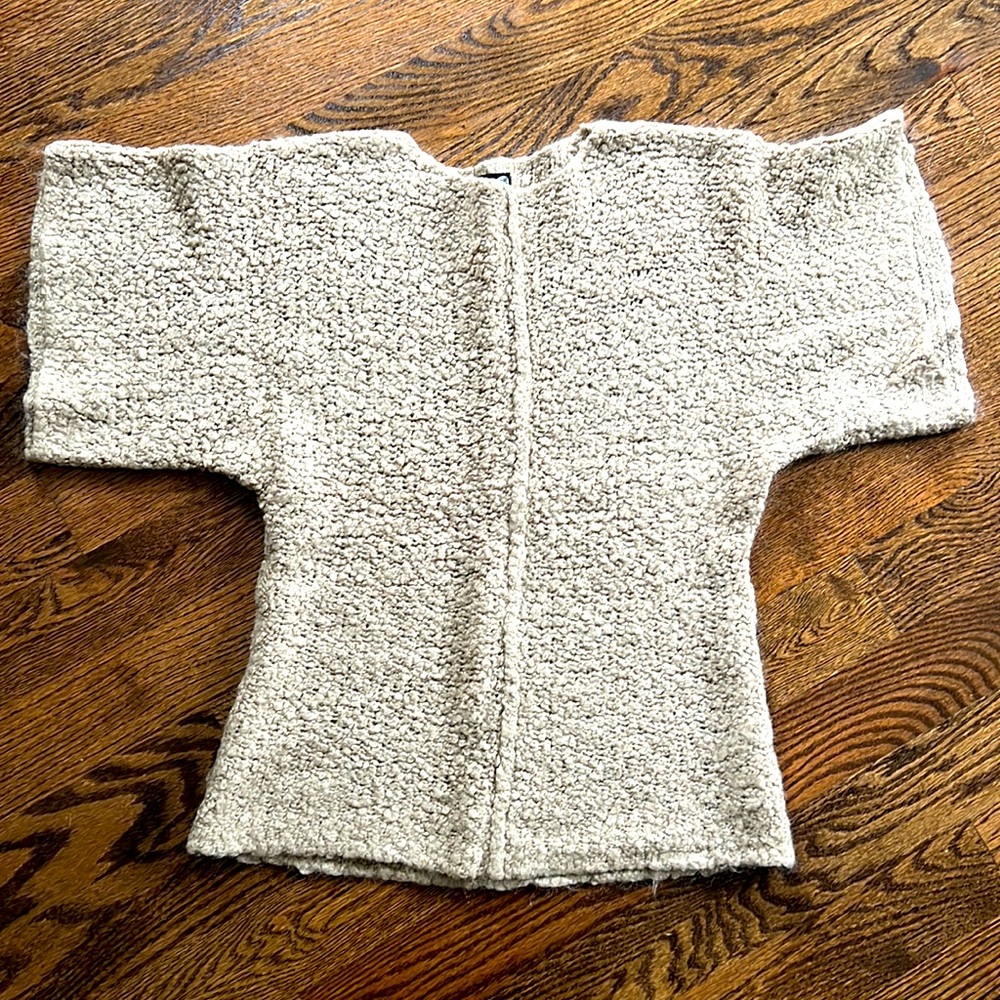 Form fitting camel colored sweater